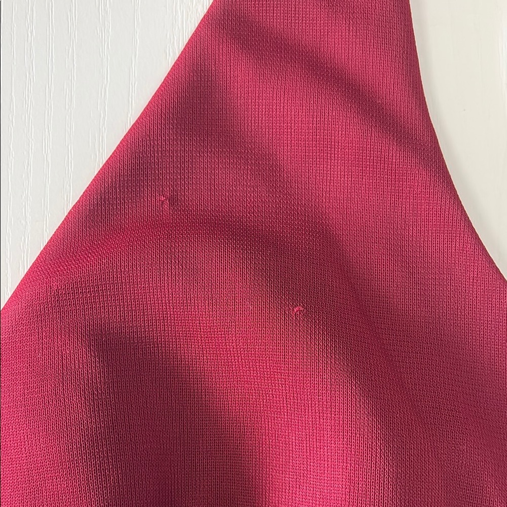 Y2K 2000s Party Dress Burgundy Halter Ruffle Asymmetrical Tiered Size Medium - Picture 11 of 11